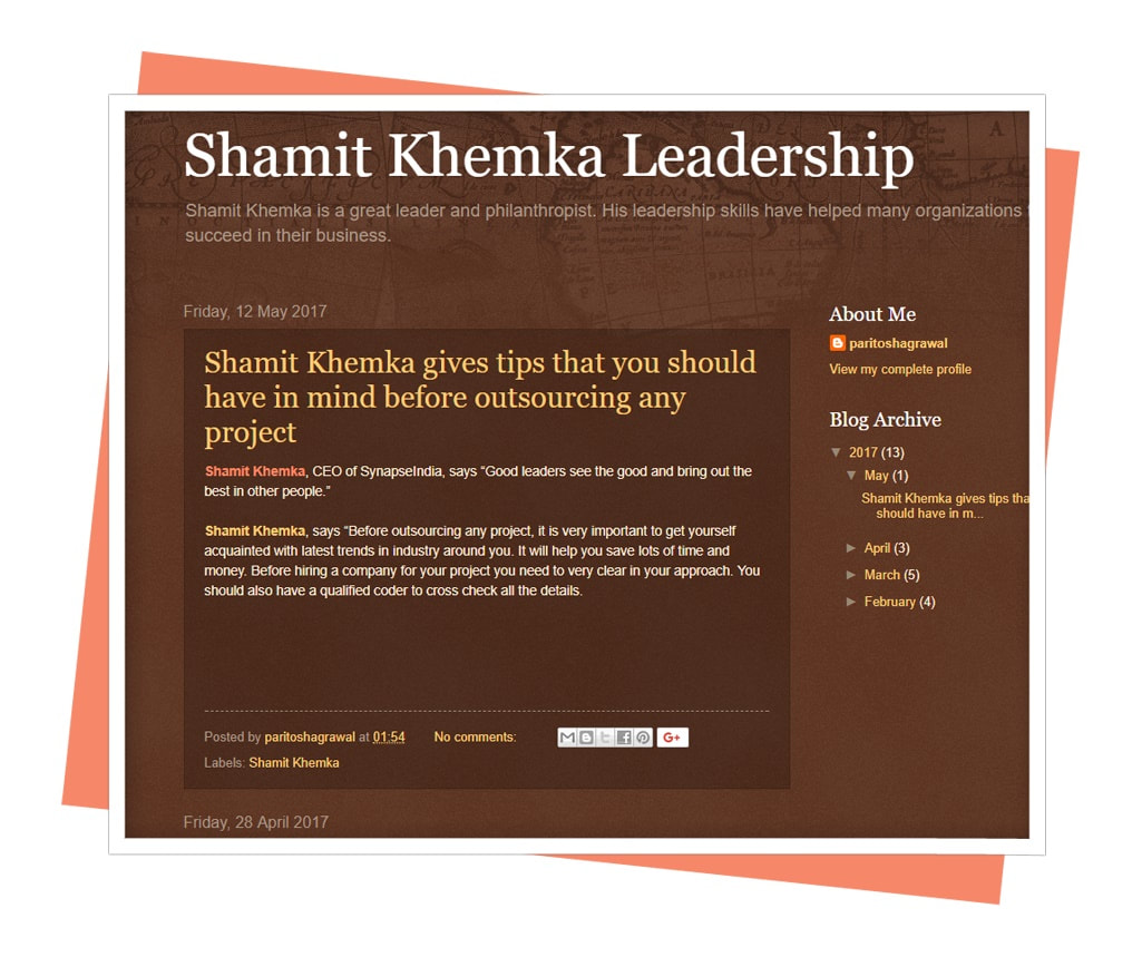 Shamit khemka leadership blogspot